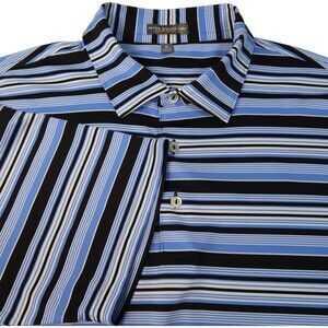 Peter Millar Mens Golf Polo Shirt Summer Comfort Striped Performance Sz X Large